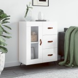 vidaXL Servantă, alb extralucios, 69,5x34x90 cm, lemn compozit