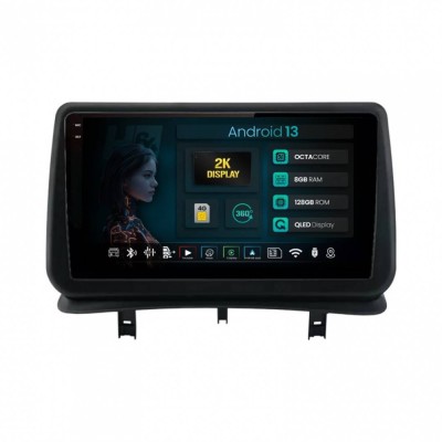 Navigatie 2K Renault Clio 3 (2005-2013) 8GB RAM Android 13 Octacore Slot Sim 4G DSP GPS Wi-FI Carplay Android Auto USB Bluetooth Waze Touchscreen 9.5 foto