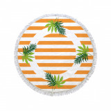 Cumpara ieftin Prosop de plaja Leaves On Orange, Oyo Concept, &Oslash;150 cm, policoton, multicolor