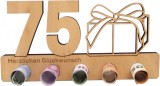 Decoratiune aniversara pentru 75 de ani Anyunkey, lemn, maro, 20 x 11 cm