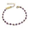 Bratara Rozariu Ametist Argint 925 Placat Aur Alva 17-23cm Ajustabila Bijuterie Handmade Italia Saculet Cadou
