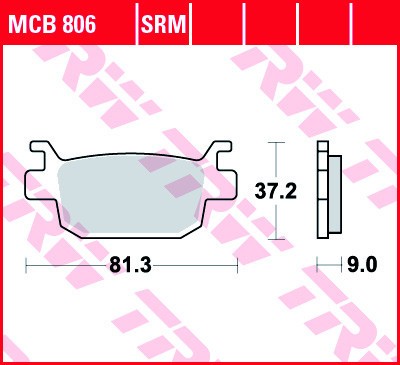 Set placute frana TRW MCB806SRM - Honda FES S-Wing - NSS Forza - Jazz 250cc - SH 300i - Peugeot Metropolis - Satelis 400cc foto