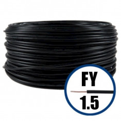 Cablu electric FY 1.5 ? 100 M ? H07V-U ? negru foto