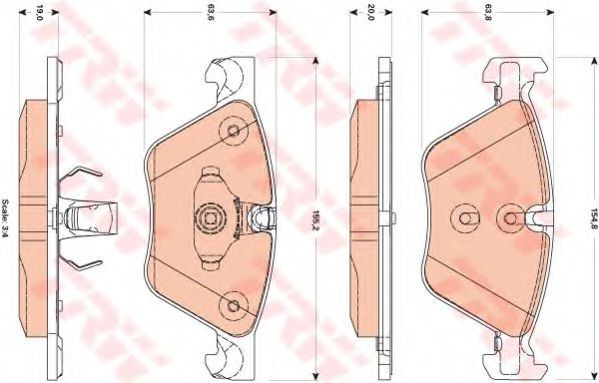 Set placute frana,frana disc BMW Seria 5 Touring (F11) (2010 - 2016) TRW GDB1882