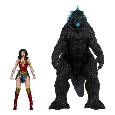 DC Justice League Monsterverse DC Multiverse Set 2 figurine articulate Wonder Woman Vs. Atomic Blast Godzilla 18 cm foto