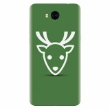 Husa silicon pentru Huawei Y6 2017, Minimal Reindeer Illustration Green