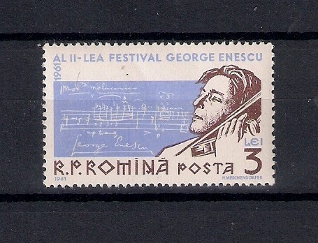 ROMANIA 1961 - AL II-LEA FESTIVAL GEORGE ENESCU, MNH - LP 522