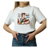 Tricou Dama alb, Retro American cu mesaj haios, marimea S