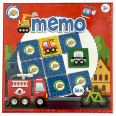 Joc de memorie MEMO pentru vehicule, 36 piese, 17x17cm, 3+ ani