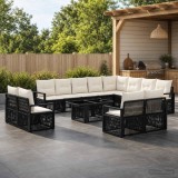 Cumpara ieftin Set de canapele pentru gradina 13 buc. Negru si Alb crem