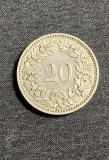 Moneda 20 rappen 1920 Elvetia, Europa