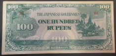 Bancnota OCUPATIE JAPONEZA IN BURMA - 100 RUPII, anul 1944 *cod 445