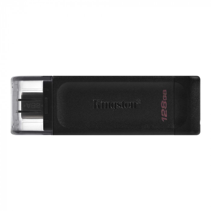 Memorie USB-C 3.2, 128 Gb, Kingston DataTraveler 70, USB tip C Flash Drive, negru