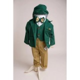 Cumpara ieftin Costum botez catifea verde smarald - DPH314