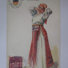 Rara! Costum popular transilvanean,carte postala maxima austriaca 1918