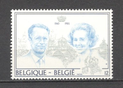 Belgia.1985 Nunta de Argint Regele Baudouin si Regina Fabiola MB.298 foto