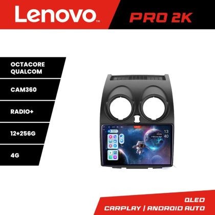 Navigatie Nissan Qashqai Lenovo Kit-499 8 core QLED 2K 12+256 360 Android Waze USB Navigatie Internet Youtube Radio CarStore Technology