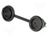 Conector USB B mini 1310 ENCITECH USB 2.0 cu capac protec&Aring;&pound;ie IP65 pentru montare pe panou