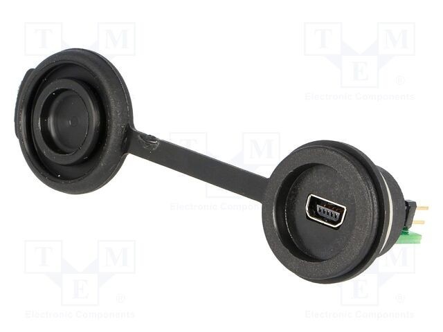 Conector USB B mini 1310 ENCITECH USB 2.0 cu capac protec&Aring;&pound;ie IP65 pentru montare pe panou