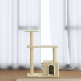 VidaXL Ansamblu pisici cu st&acirc;lpi din funie de sisal, crem, 70 cm