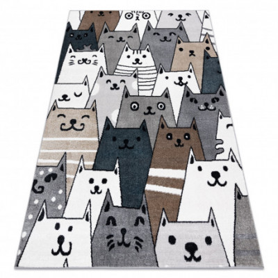 Covor FUN Gatti pentru copii, pisici, animale, colorat multi, 140x190 cm foto