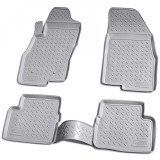 Set de 4 covorase gri din cauciuc 3D stil tavita premium pentru Fiat Punto, Evo, Grande 199 2005-2018, Recambo