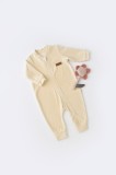 Salopeta BabyCosy Maneca Lunga Fermoar Bumbac Organic Crem 12-18 Luni
