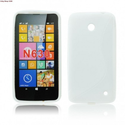 Husa silicon S-line Nokia Lumia 630 / 635 Alb