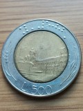 Moneda Italia 500 lire 1988