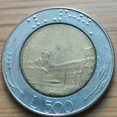 Moneda Italia 500 lire 1988