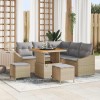 VidaXL Set de canapele pentru grădină cu pernă 8 pcs Bej Rattan poli 3362652