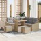vidaXL Set de canapele pentru grădină cu pernă 8 pcs Bej Rattan poli 3362652