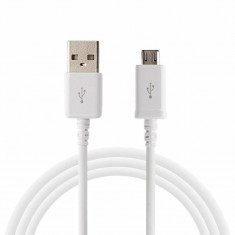 Cablu Date Incarcare Alb Original Samsung Fast Charging Sincronizare Transfer Date Micro USB - Bulk foto