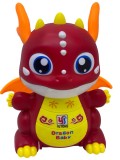 Dragon Jucarie Muzical Mers, Rosu, 20cm, Baterii - Jucarie Interactiva Amuzanta pentru Copii