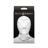 Masca pentru bondage NS Toys Zippered Mouth Hood alba