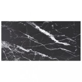 Blat Masa Sticla Securizata 100x50 Negru Marmura vidaXL - Blat Bucatarie, Cafea, Birou - Durabil si Elegant