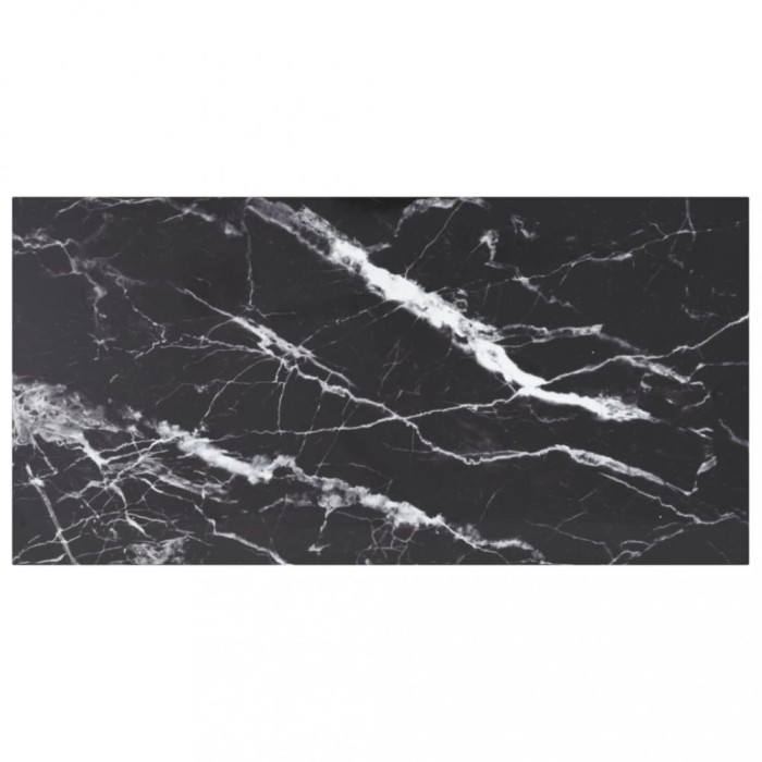 vidaXL Blat masă negru 100x50 cm 6 mm sticlă securizată design marmură