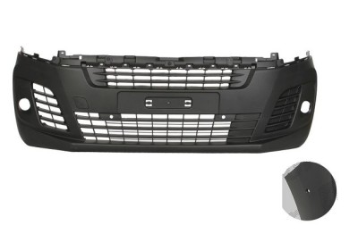 Bara fata Citroen Jumpy, 06.2016-; Peugeot Expert, 06.2016-, cu gauri pentru Senzori de parcare (PDC); negru; cu gaura pentru lampa de ceata, Afterma foto
