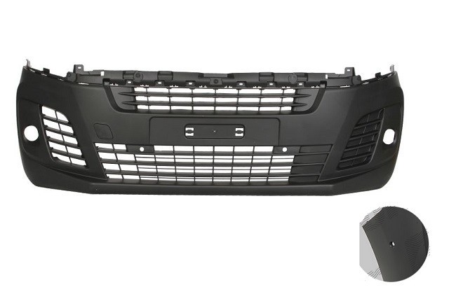 Bara fata Citroen Jumpy, 06.2016-; Peugeot Expert, 06.2016-, cu gauri pentru Senzori de parcare (PDC); negru; cu gaura pentru lampa de ceata, Afterma