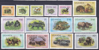 DB1 Fauna Africana 1979 Uganda 14 v. MNH foto