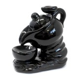 Suport Conuri Parfumate Fum Curgator, Ceainic Ceramic Boho, Tamaie Masala, Meditatie, Aromaterapie, Decor Zen