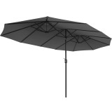 SONGMICS Umbrela de gradina dubla, cu manivela, 460 x 270 cm, gri Household NewTrend