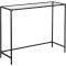 VASAGLE Masa de intrare, blat din sticla securizata, cadru din metal, pentru sufragerie, 100x35x80cm, negru Household NewTrend