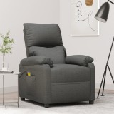 VidaXL Fotoliu de masaj, gri &icirc;nchis, material textil