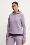 Puma bluza femei, culoarea violet, cu glugă, neted