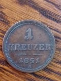 1 Kreuzer 1851 A. Patina frumoasa.