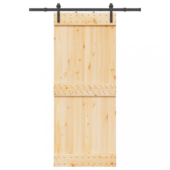 Ușă glisantă cu set de feronerie 85x210 cm, lemn masiv de pin