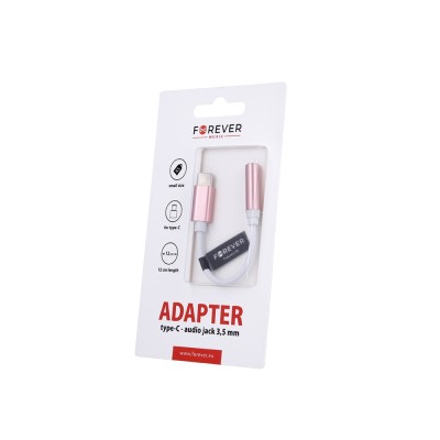 Adaptor Audio Tip C - Jack 3.5mm (Roz) Forever foto