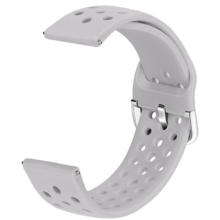 Curea silicon compatibila Galaxy Watch 6|Watch 5|Watch 4|Huawei Watch GT 3 42mm|GT 3 Pro 43mm|GT 2 42mm, Gray