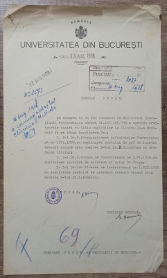 Aprobare numiri suplinitori la Clinica II-a Medicala, Bucuresti 1938 foto